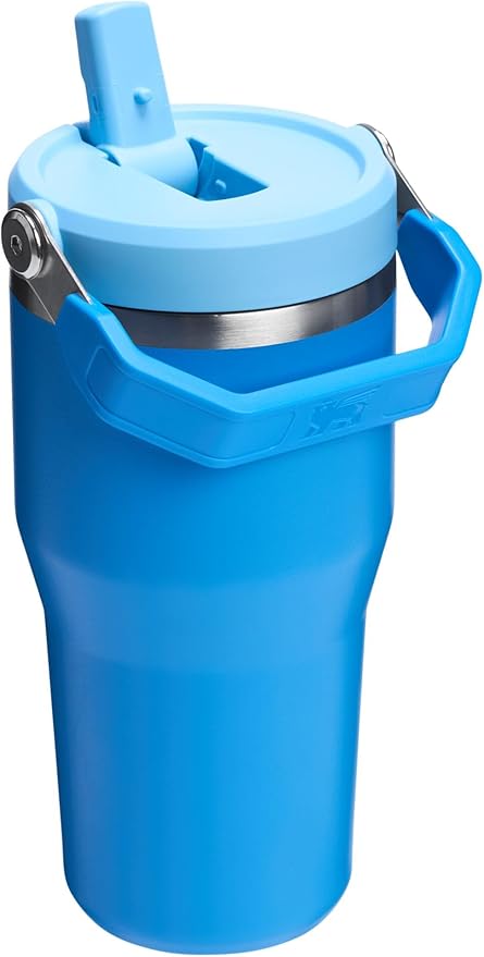 STANLEY IceFlow 2.0 Flip Straw Tumbler with Handle 20 oz | Twist On Lid and Flip Up Straw | Leak Resistant Water Bottle | Insulated Stainless Steel | BPA-Free | Azure