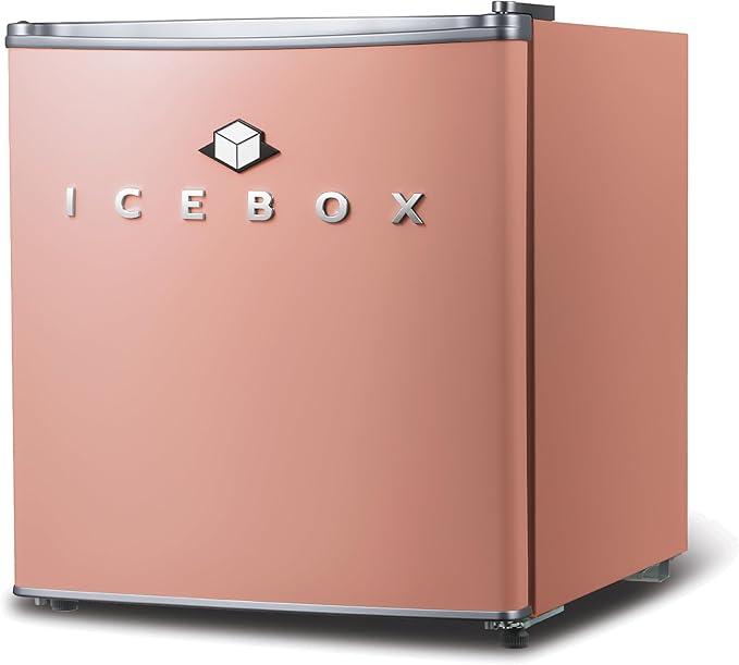 ICEBOX 1.7 Cu. Ft. Compact Refrigerator, ENERGY STAR Certified Small Refrigerator, Single Door Mini Fridge with Freezer, R600a Refrigerant,IBCR17BLS, Blush Red
