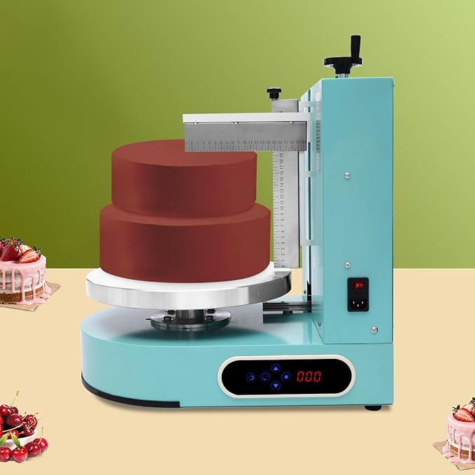 200W Electric Cake Decorating Machine, 110V Cake Spreading Machine Automatic Cake Coating Machine Speed: 30-200RPM for Cake Diameter: 4-12in (Green)