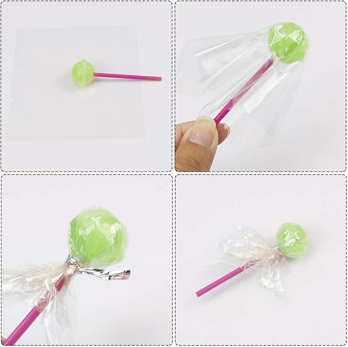 Candy Wrappers for Homemade Candy, 1000 Square Sheets Natural Cellophane, 5"x5" Clear Caramel Wrappers for Chocolate Lollipop Candy Making Supplies