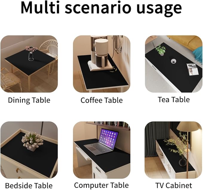 Dresser Topper Protector - 20x36 Inch Waterproof Easy to Clean Can Conceal Flaws Protector The Table Top from Scratches Used for Coffee Table Dresser(Black+Black 20x36)