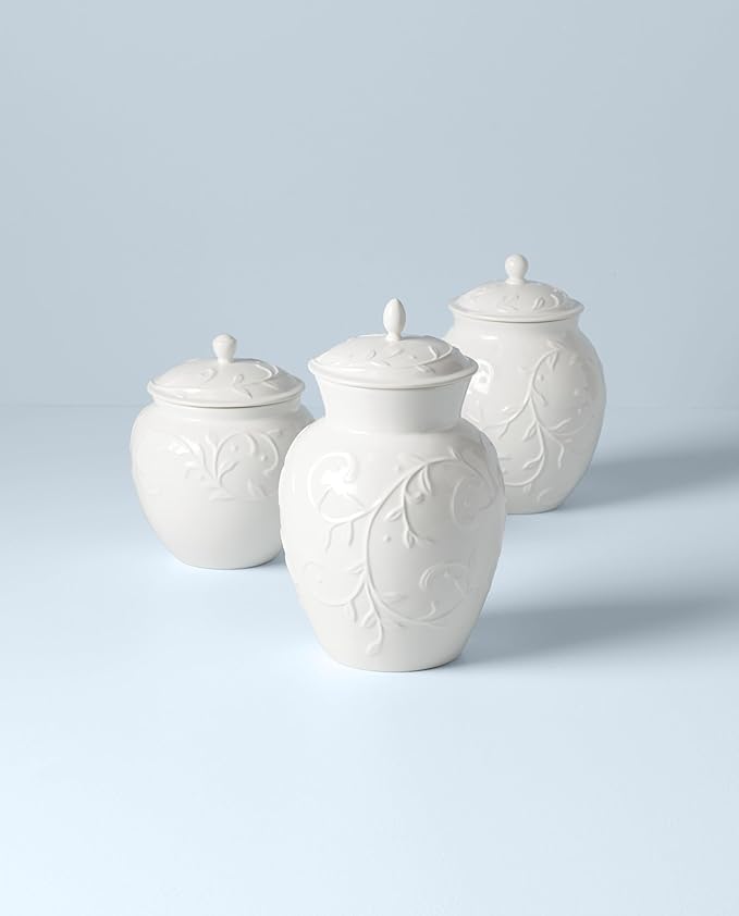 Lenox 826014 Opal Innocence Carved 3-Piece Canister Set