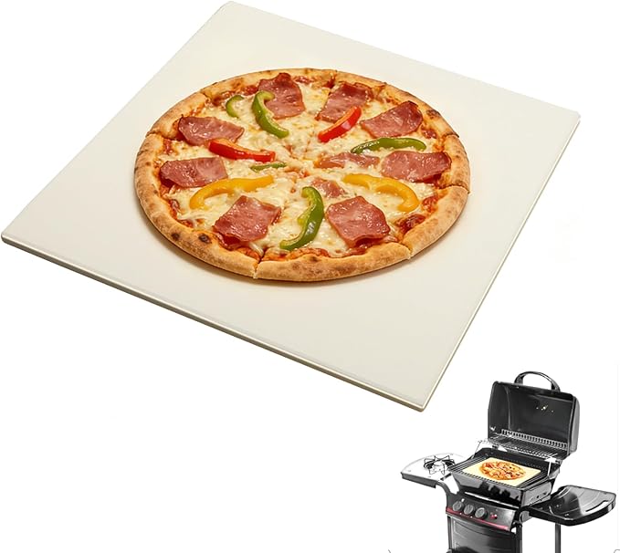 18'' Square Pizza Stone Extra Large Pizza Stone Baking Stone Cordierite Bread Stone for Oven and Grill, Thermal Shock Resistant Cooking Stoneware