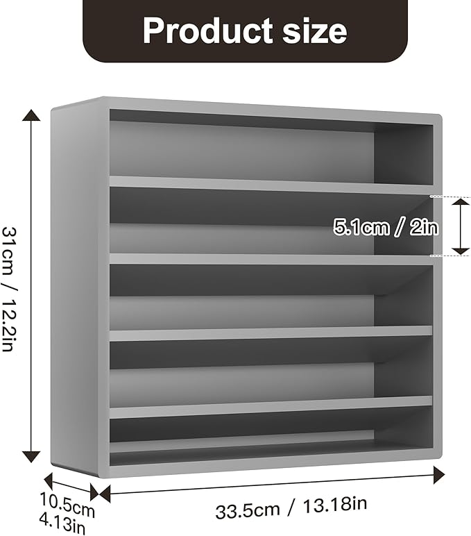 Orimade 4 Tier Spice Rack Organizer for Cabinet, Freestanding Bamboo Seasoning Rack for Countertop, Cupboard, Pantry, Kitchen, 13.18 x 4.13 x 12.2 inches(Spice Jars Not Included), Grey