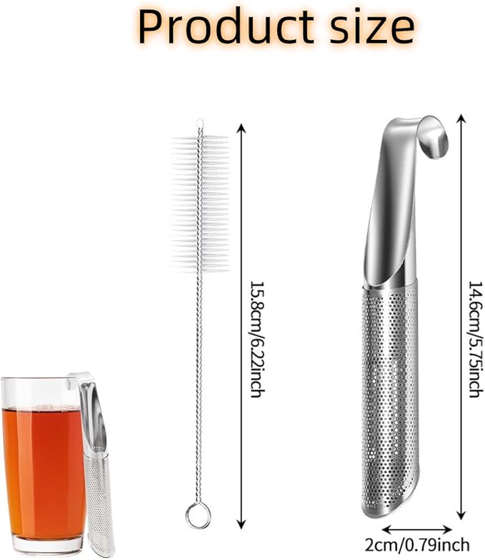 Tea Infusers For Loose Leaf Tea - Stainless Steel Office, Home & Travel - Set of 3 - Includes Strainers, Cleaning Brush