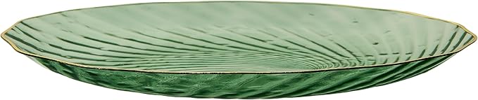PLASTICPRO 60 Pack Plastic Plates Set of 30-10 inch Plates and 30-7 inch Plate, Elegant Clear Green Spiral and Gold Rim Disposable Fancy Plate Premium Heavyweight