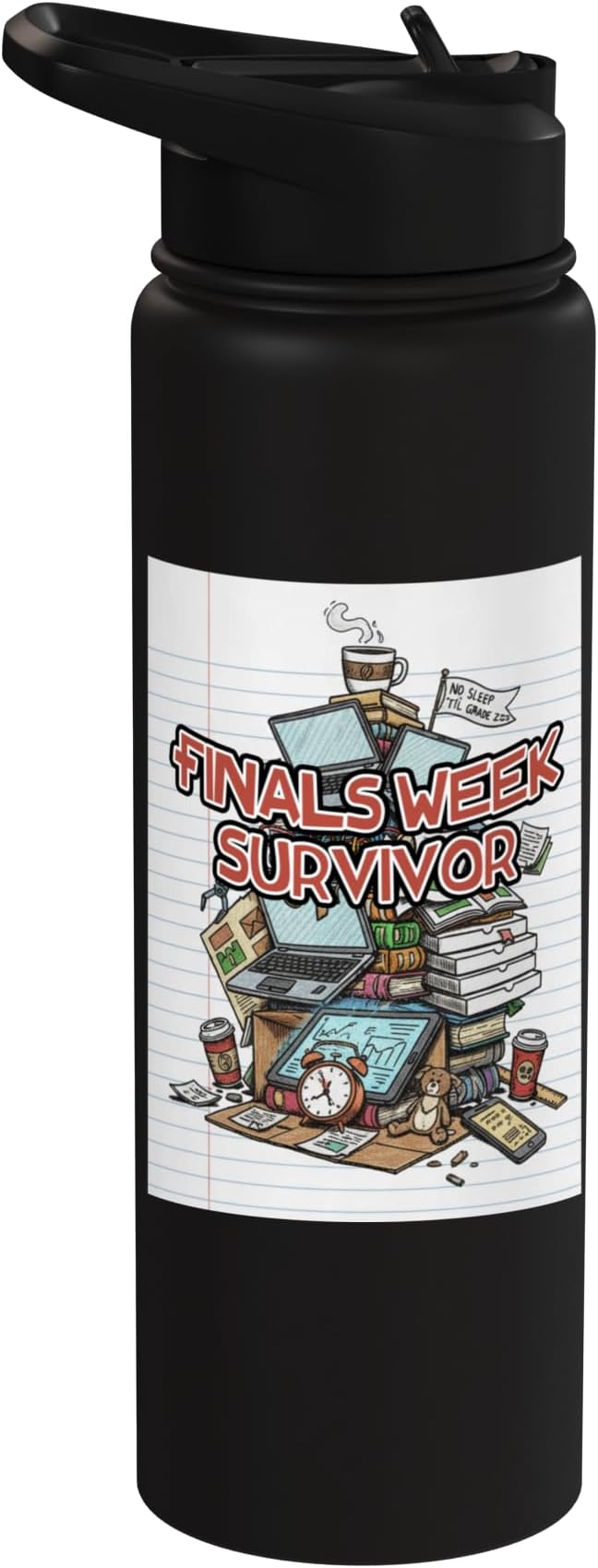 Cafeteria Critic - Student Lunch School Humor Food Chaos Stainless Steel Insulated Water Bottle