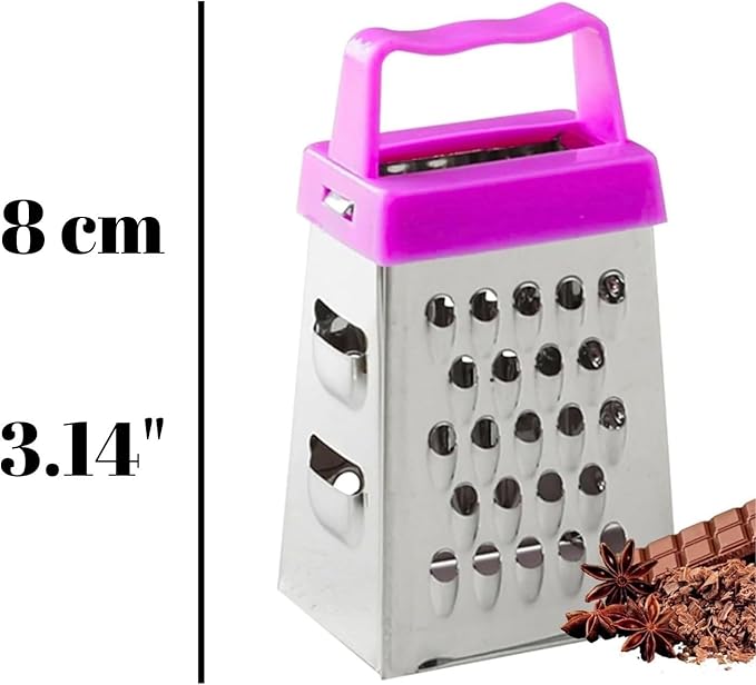 Mini Garlic Grater, Stainless Steel Cheese Ginger Vegetable Spices Small Grater for Kitchen (Purple)