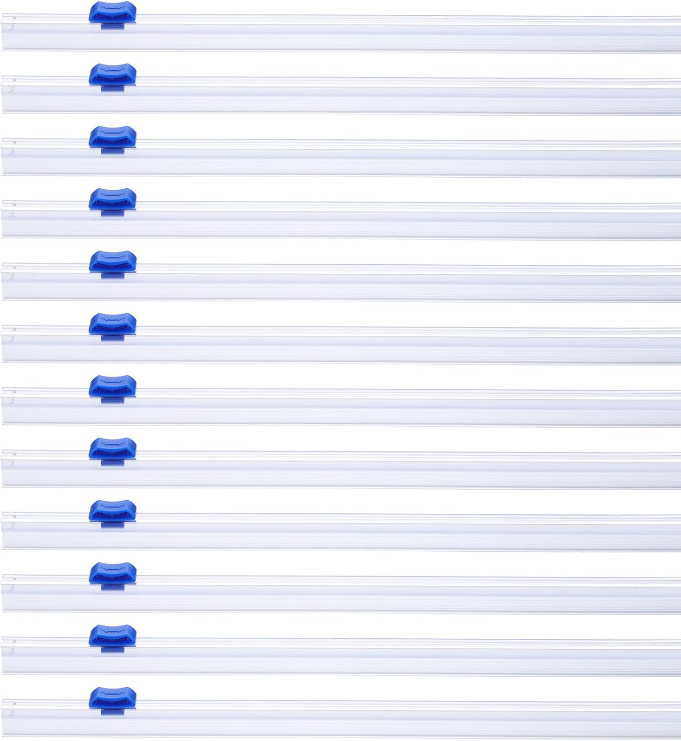 PATIKIL 12pcs Plastic Wrap Cutter, 12in Plastic Wrap Slide Cutter Self Adhesive Installation Replacement for Aluminum Foil Wax Paper Parchment Paper Wrap Dispenser, Blue