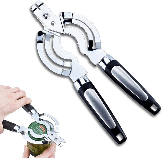 Jar Opener, Multi Jar Openers for Seniors, Stainless Steel Jar Lid Opener, Bottle Opener for Seniors with Arthritis, Weak Hands