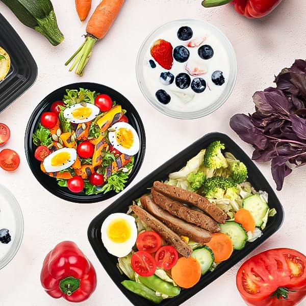 50 PACK, 24 oz. Meal Prep Containers, Extra Large & Thick Food Storage Containers with Lids - BPA Free Stackable Microwavable & Dishwasher Safe, Travel, To Go, Bento Box
