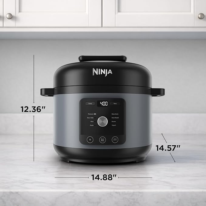 Ninja HyperHeat 9-in-1 6.5-qt Pressure Cooker | Steams, Slow Cooks, Sears, Sautés, Sous Vide, Yogurt & More | With SimpliServe Pot | Powerful 1200-Watt | Stone Purple | PC201SP