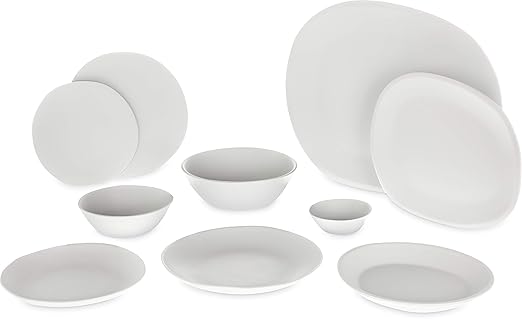 Carlisle FoodService Products Ridge Reusable Plate Rimless Plate for Home and Restaurant, Melamine, 11 Inches, Cement, (Pack of 12)