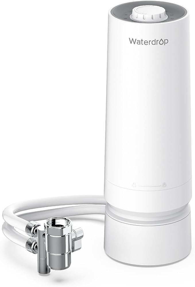 Waterdrop CTF-06 Water Filter for Sink Faucet, Countertop Water Filter System and Filter Life Reminder, Reduces Heavy Metals, Bad Odor, and 99% Chlorine, 4000 Gallons, 1 Filter