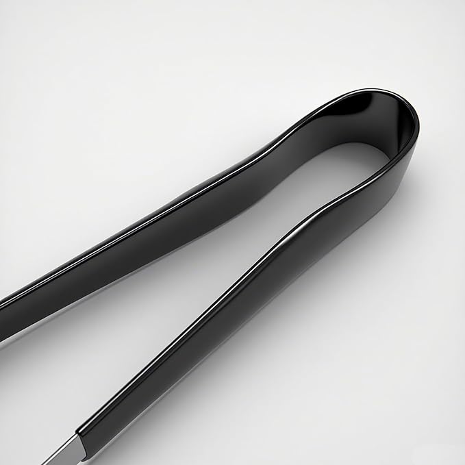 2 Pcs Stainless Steel Ice Tongs,6Inch Heat-Resistant Food Tongs with Black Silicone Handles - Ideal for Ice Cubes, Fruits, Milk Tea, Sugar Cubes, Home Kitchen Use