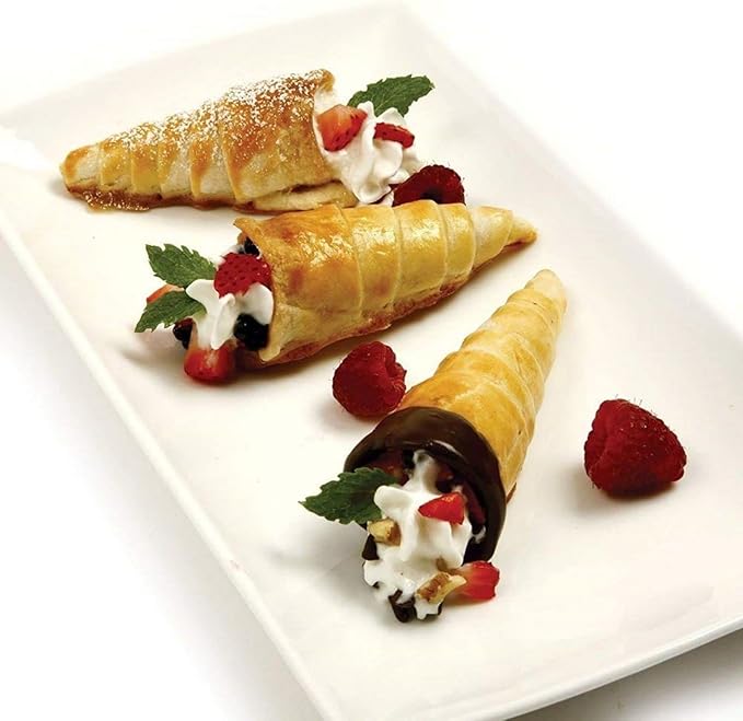 Joyeee 10 Pack Cream Horn Molds - Small & Large, 5 Inch & 3.4 Inch Cream Horn Cones for Breakfast, Tea & Parties
