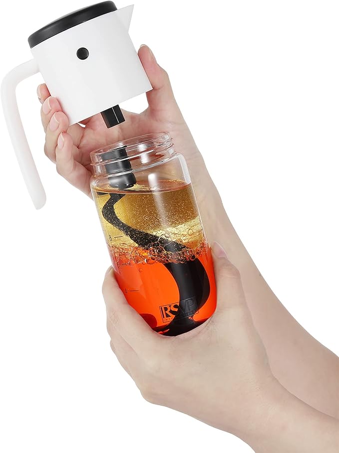RSVP International Kitchen Accessories Collection Oil & Dressing, Mixer, 1.25 Cup Capacity, Glass Bottom
