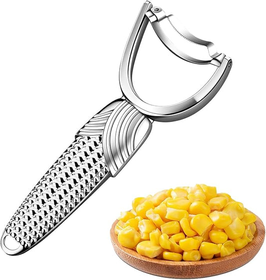 Corn Planer Cutter with Stainless Steel Blade, Non-Slip Aluminum Alloy Handle, Perfect for Removing Corn Kernels from the Cob