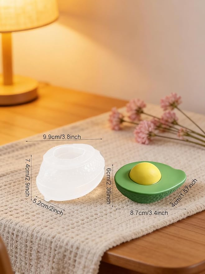 Avocado Silicone Mold – Silicone Fruit Mold for Chocolate, Fondant, Candle, Resin & Cake Decor, 3D DIY Candy Baking Tool for Parties & Gifts (Avocado)