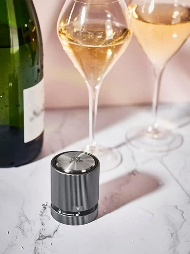 Peugeot Line Bottle Stopper For Sparking Wine/Champagne, Carbon Grey