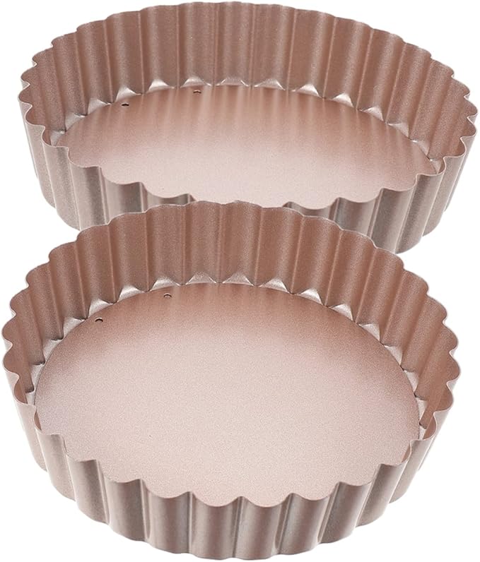 4pcs Removable Bottom Non-stick Quiche Pans Heavy-duty Tart Baking Tray for Home and Restaurant Use for Tarts Pies and Desserts