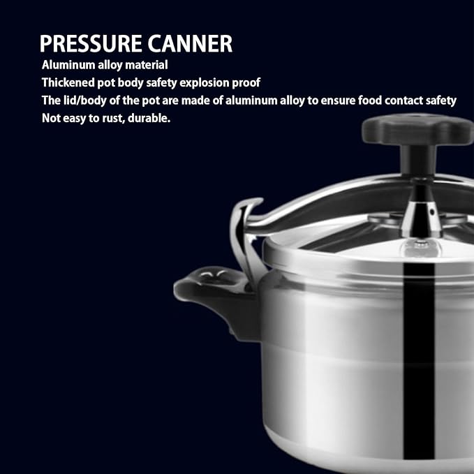 Asixxsix Asixxsix Aluminum Pressure Cooker, Explosion Proof Large Capacity Pressure Canner, Stovetop Cooker with Compound Bottom Easy Open Close for Gas Electric Flat Top Stoves (9L) (7L)
