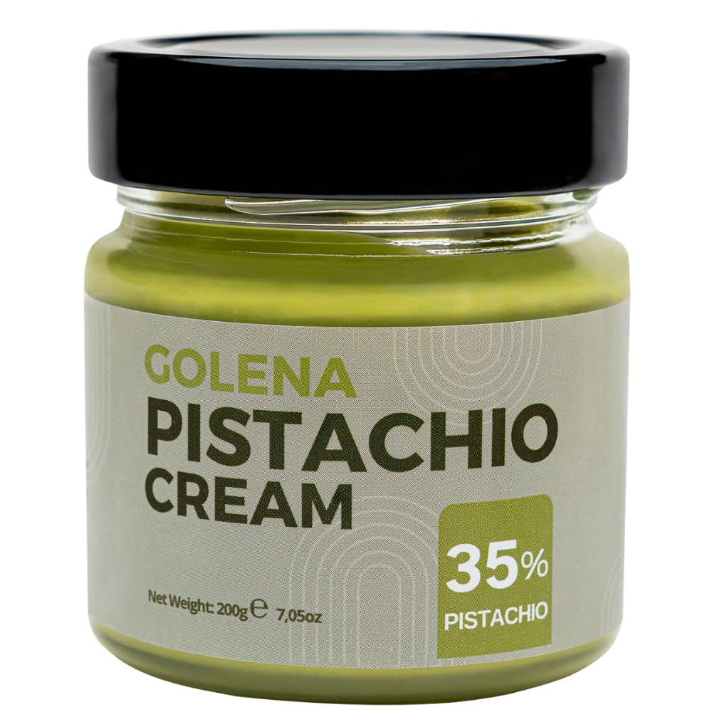 Pistachio Cream – 7.05 oz (200gr) | 35% Pistachio Butter | Ideal for Dubai Chocolate Bars, Kataifi, Knafeh & Desserts | Versatile Paste for Breakfast & Baking