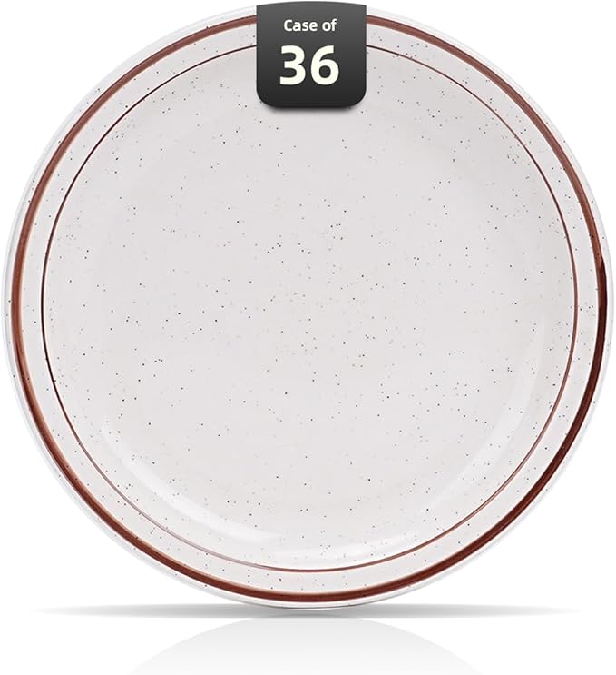 Stoneware Narrow Rim Commercial Grade Dinnerware (Brown Speckle, Plate 7.25")