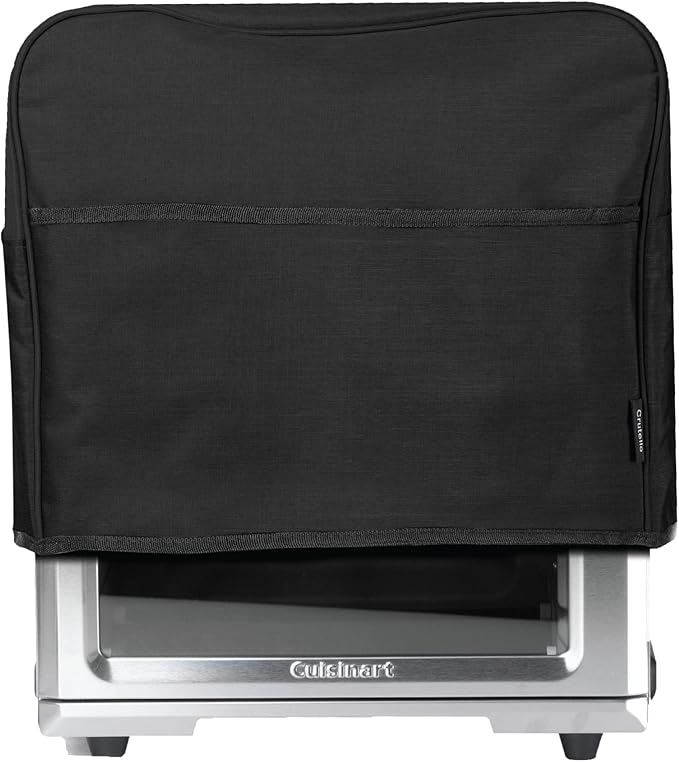 Crutello Convection Toaster Oven Cover with Storage Pockets - Fits Machines Up to 17 x 15 x 14 Inches - Black