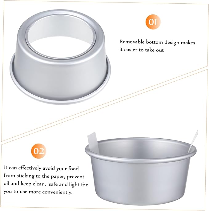 SHOWERORO 1set Baking Set Round Cake Molds Parchment Liners Easy Demold Cake Tin Set Multi-functional for Cheesecakes Mousses