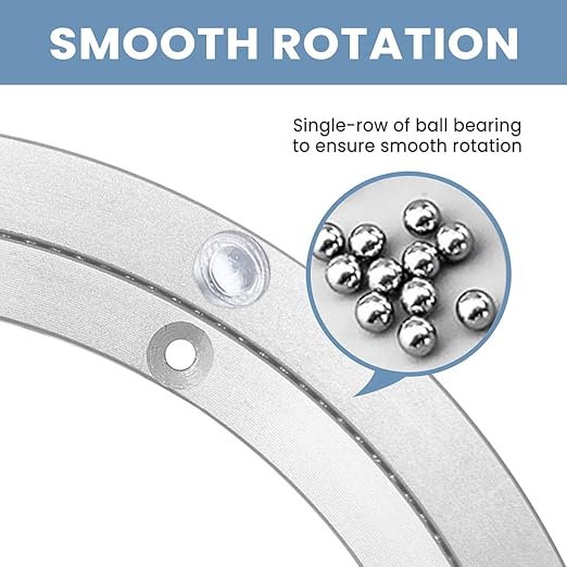 10" Lazy Susan Aluminium Turntable Bearing, Heavy Duty Swivel Turntable Rotating Bearing Hardware for Dinner BBQ, 10"