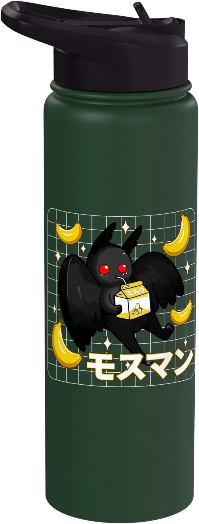 Kawaii Mothman Banana Milk Shake Carton Stainless Steel Insulated Water Bottle