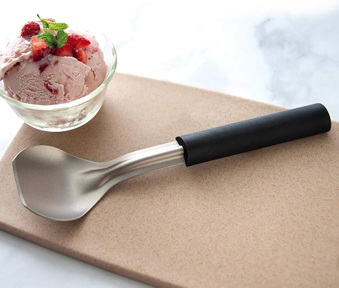 Rada Cutlery Ice Cream Scoop (W237), 2.38" x 2.38" Stainless Steel Bowl, Black Handle, Pack of 2