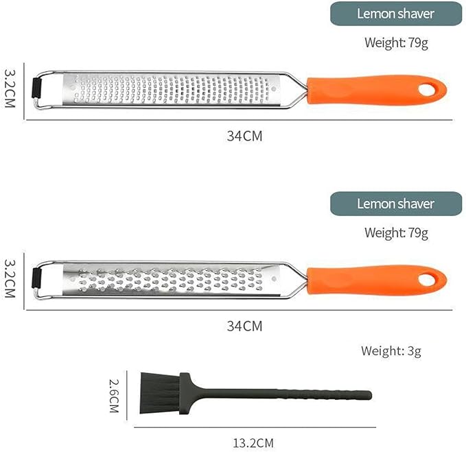 Lemon Zester & Cheese Grater,Kitchen Zester Tool for Cheese,Lemon,Nutmeg, Chocolate, Fruits, Vegetables With Protective Cover (Orange)