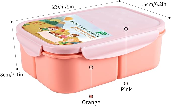 MISS BIG® Bento Box,Bento Box Adult,Lunch Box,Leak Proof Lunch Containers,No BPAs and No Chemical Dyes Bento Lunch Box,Dishwasher and Microwave Safe Lunch Containers for Adults(1900ml Pink)