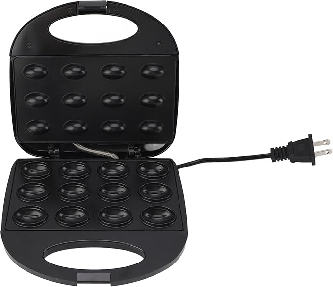 Focket Electric Cake Pop Maker, 750W Double Sided Mini Pancake Maker, Crepe Pan with Nonstick 12 Pieces Capacity for Breakfast Cooking