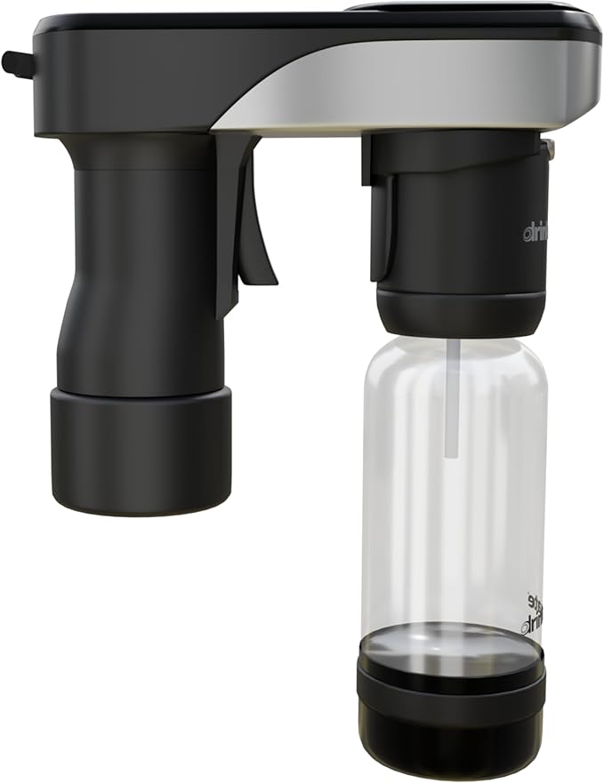Drinkmate Spritzer Portable Sparkling Water and Soda Streaming Machine | Carbonates Any Drink | Includes Two 3oz CO2 Cartridges + One BPA-Free Bottle