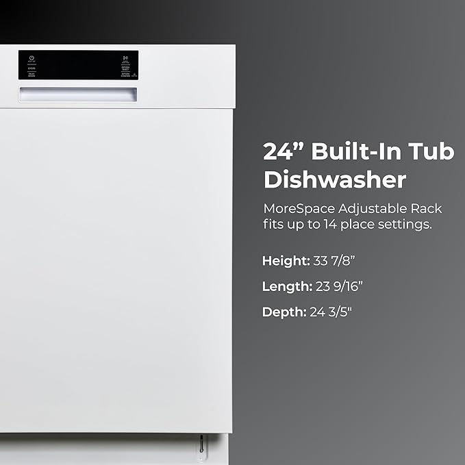 Kenmore 22-14592 24" Built-In Dishwasher - UltraWash, SmartWash, Sanitize Rinse, SmartDry and Leak Detection - 14 Place Settings - 51 DBA - ENERGY STAR Certified - 24" - White