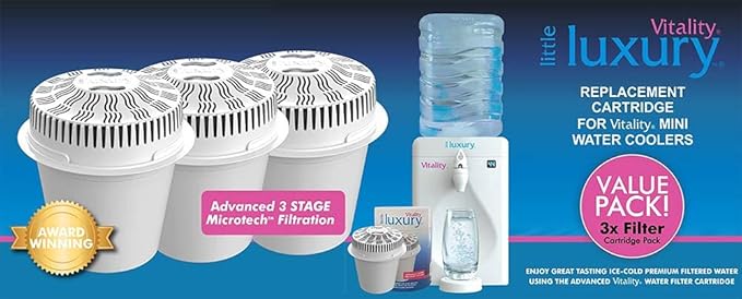 Little Luxury Vitality, Replacement Filters for Water Coolers and Non Cooling Dispensers, 3-Pack