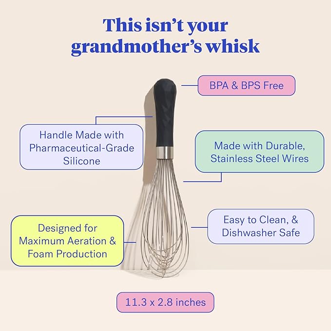 GIR: Get It Right Stainless Steel Whisk - 11 Inch, Studio White Whisker Tool - GIRWKU312SWT