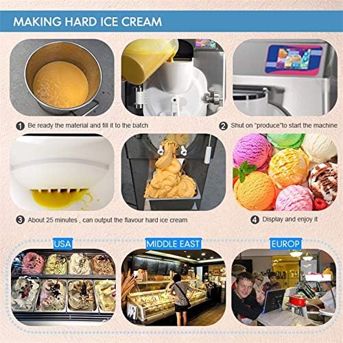 Kolice Heavy Duty ETL Certificate Commercial Gelato Hard ice Cream Machine, Sorbettos Making Machine, Italian water Ice Cream Machine,12-15 Gal/Hour