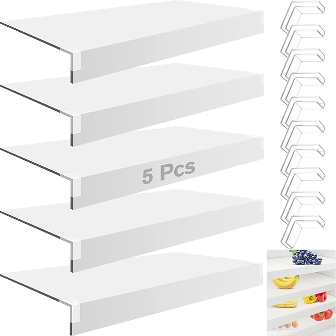 5 Pcs Wire Shelf Cover, 33X16X3 Inch Carbon Fiber Material Shelf Covers for Pantry Shelves(Not Wood), Waterproof Removable Closet Shelving Liner for Home Kitchen,Office Organization - White