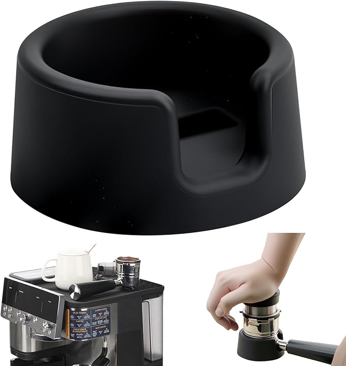Silicone Coffee Tamper Base Compatible with Ninja Espresso Machine ES601& Es701, for Handheld Portafilter Support Stand, Tamping Station Handheld Portafilter Support Stand, Space-Saving(Black)