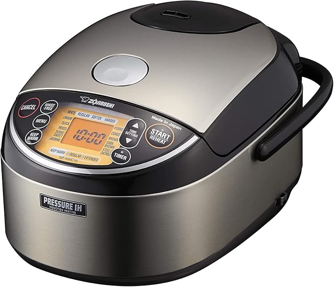 Zojirushi NP-NWC10XB 5.5-Cup Pressure Induction Heating Rice Cooker and Warmer (Stainless Black) & NS-LGC05XB Micom Rice Cooker & Warmer, 3-Cups (uncooked), Stainless Black
