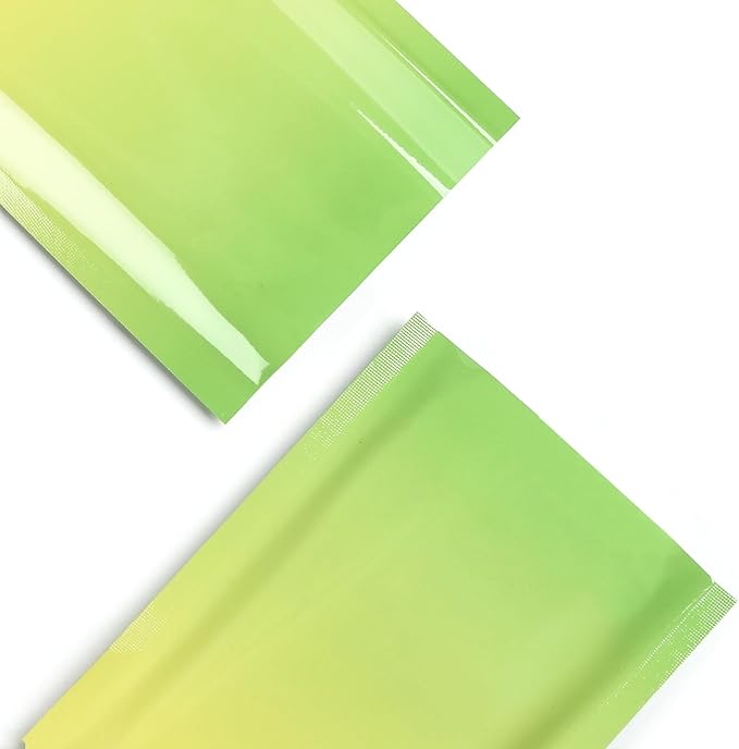 100 Pcs Custom Glossy Mini Mylar Bags, Custom Logo/Text/Barcode, Single Side One Color Print, Heat Seal Pouches with Tear Notches for Food, Small Business, Retail (Yellow Glossy, 8 * 12CM/3.2"*4.7")