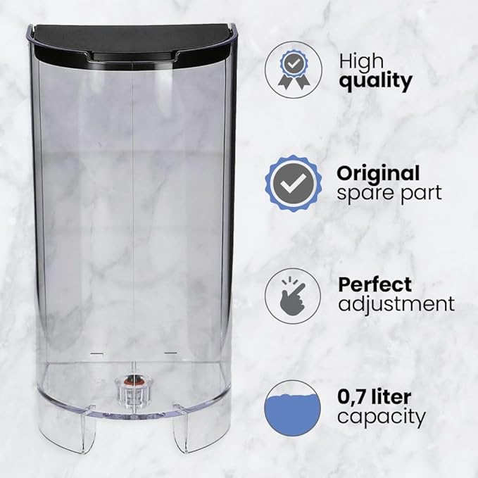 ANAKEL HOME Replacement Coffee Machine Water Tank MS-624403 Compatible with Nespresso Inissia Coffee Machine | Resistant Plastic, Includes Lid, 0,7L / 23,66oz | NOT COMPATIBLE WITH PIXIE MODEL