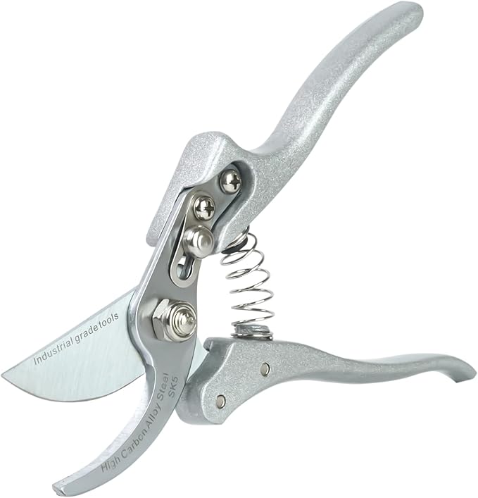 Pruning Shears SK5 Steel Hand Pruners – Ultra Sharp Garden Clippers with Safety Lock, Comfort Grip, Cuts Branches Up to 3/4 Inch for Flowers & Plants