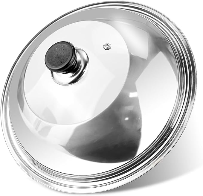 Glass Lid with Handle Tempered 11 Inch Cooking Replacement Cover Wok Accessories for Skillets, Round Cast Iron, Cast Aluminium, Stainless Steel Pans（28cm）