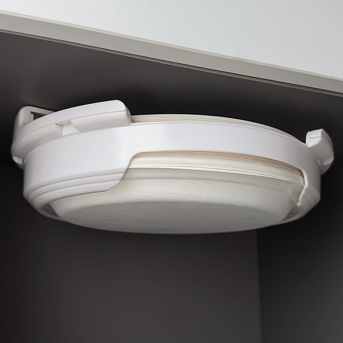 Paper Plate Dispenser Just for 10-1/16 inches Paper Plates, Under Cabinet Papers Plates Holder, can be Taken up and Down, Suitable for RV Travel and use for Under Kitchen cabinets