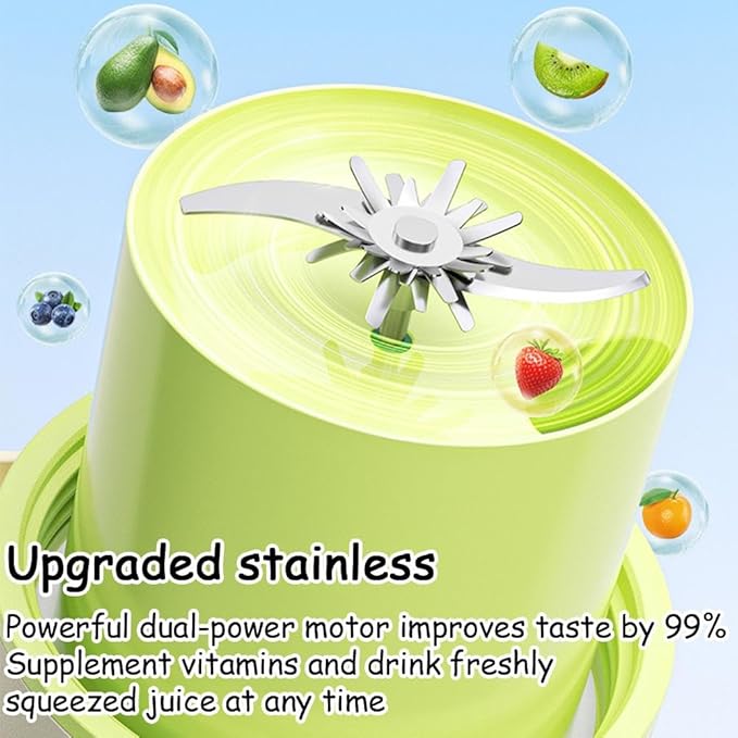 Portable Blender for Smoothies – 7.4V 22,000 RPM Personal Blender with Dual Lids, 304 Stainless Steel Blades, 3000mAh Battery, USB-C Rechargeable, for Travel Office Home